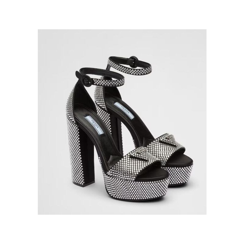 Prada Satin platform sandals with crystals,  35-41