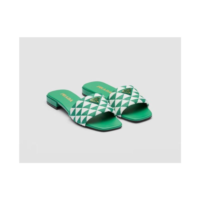 Prada Embroidered fabric slides,  35-41