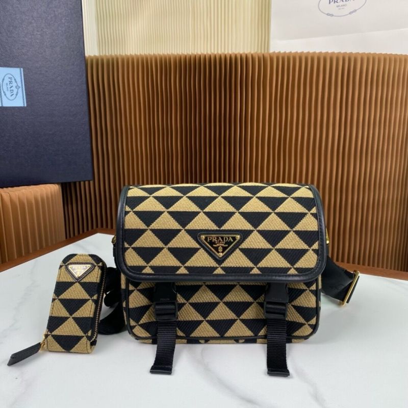 Prada Symbole embroidered fabric bag