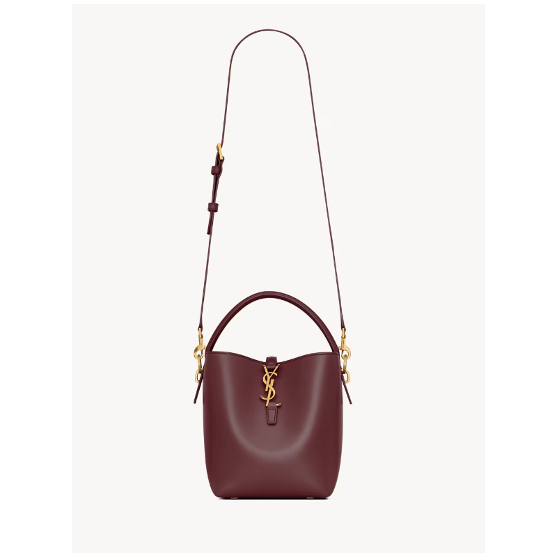 Saint Laurent LE 37 small in Shiny leather-rouge carbernet