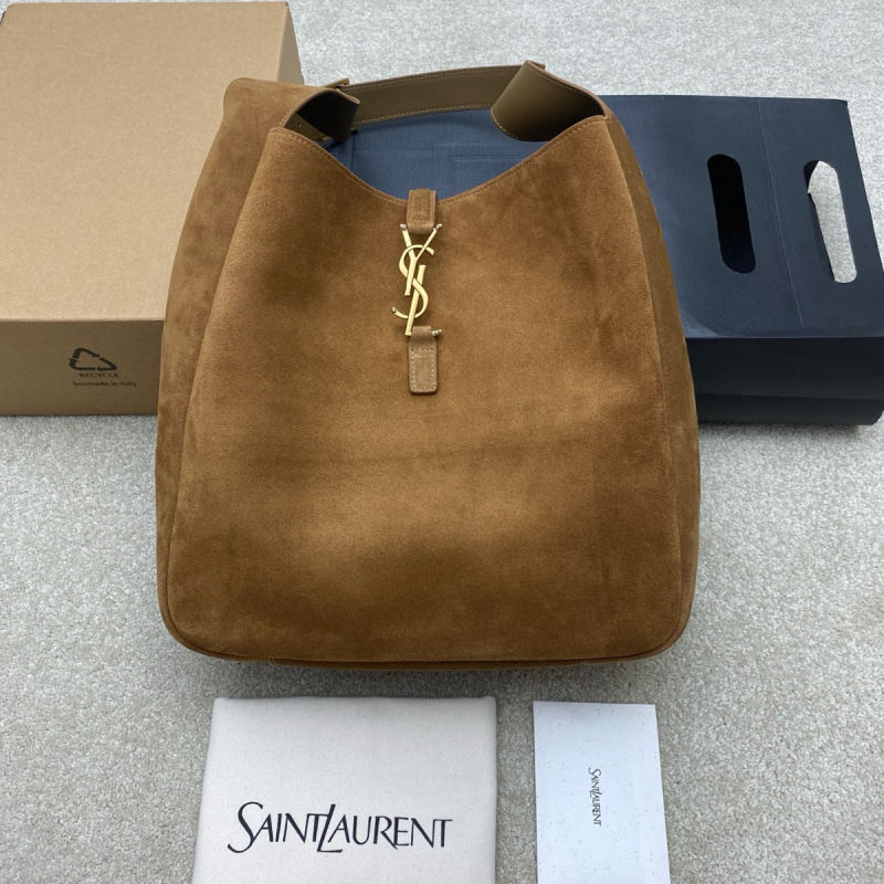 Saint Laurent LE 5 À 7 Supple Large in Suede-Brown