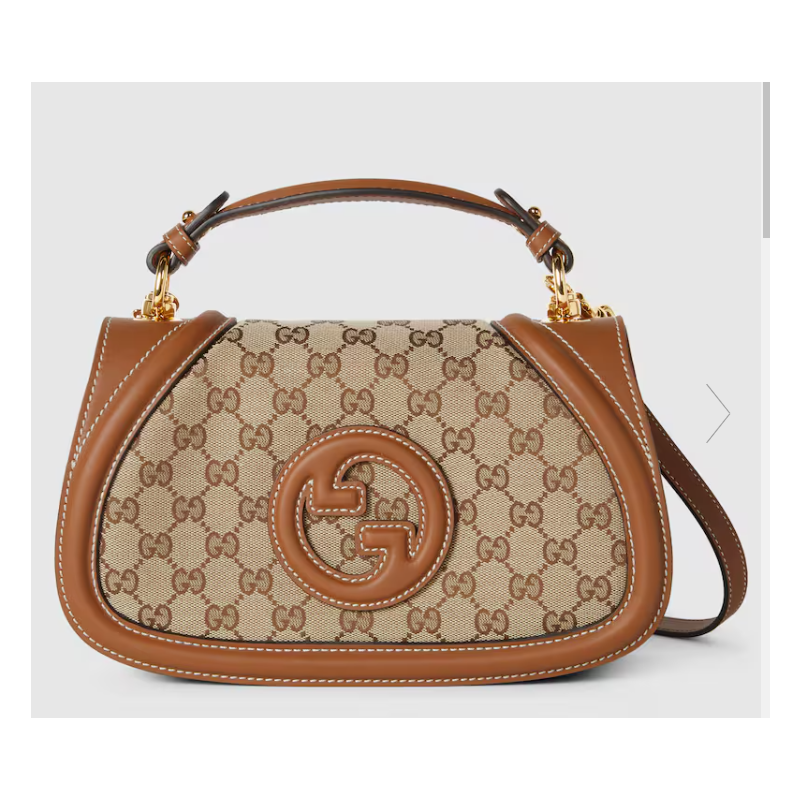 Gucci Blondie Small Top Handle Bag- Beige and dark brown