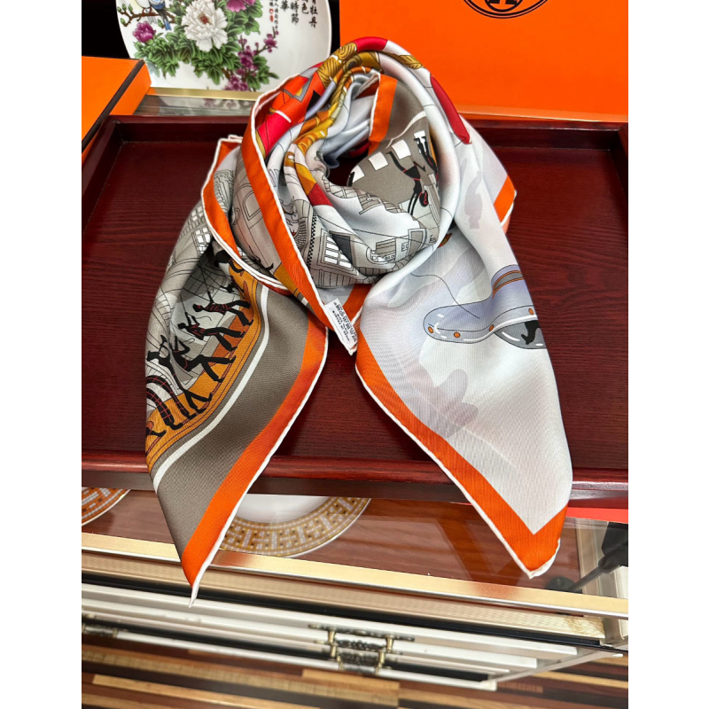 Hermes silk square scarf 90cm