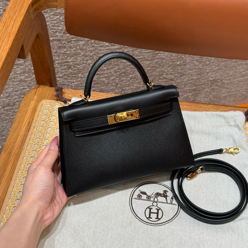 Hermes Mini Kelly in Epsom leather-Black