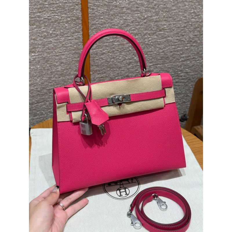 Hermes Kelly 25 / 28  in Epsom Leather-Rose extreme