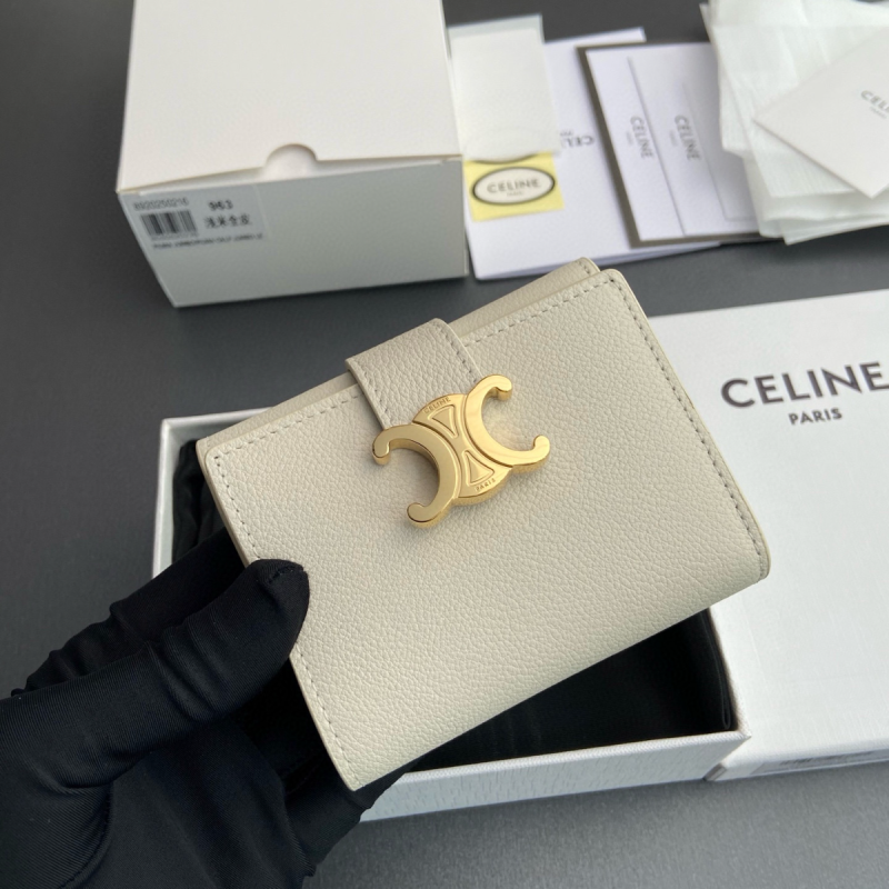 Celine kompakte Brieftasche-Cream
