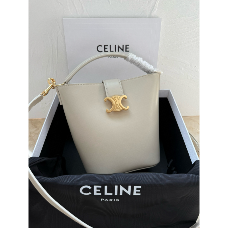 Celine Louis Small Bucket Louise in Smooth Calfskin-Rice