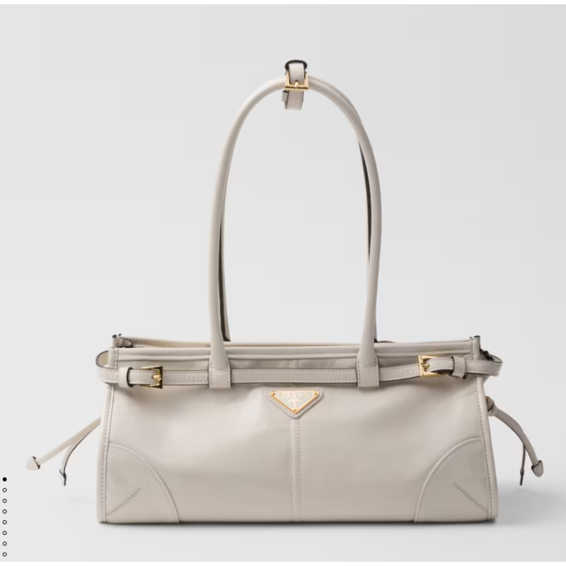 Prada SoftLux Medium Leather Tote-White