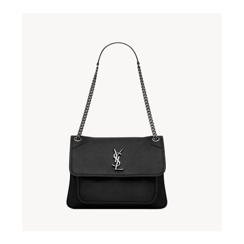 Saint Laurent Niki Medium in grained leather-Black