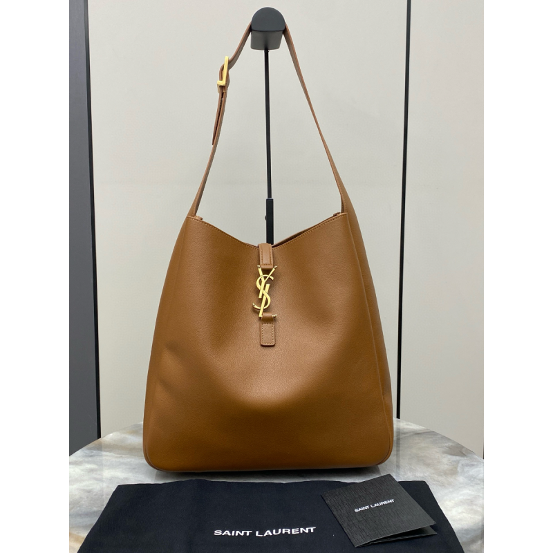 Saint Laurent LE 5 À 7 Supple Large in grained leather -Caramel