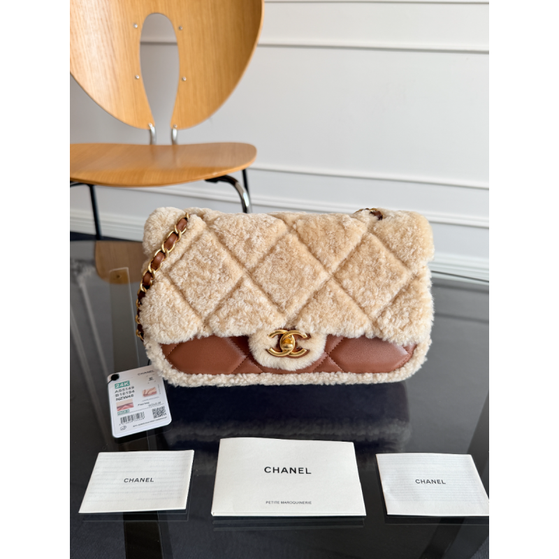 Chanel Winterklappen Tasche-Brown/Cream