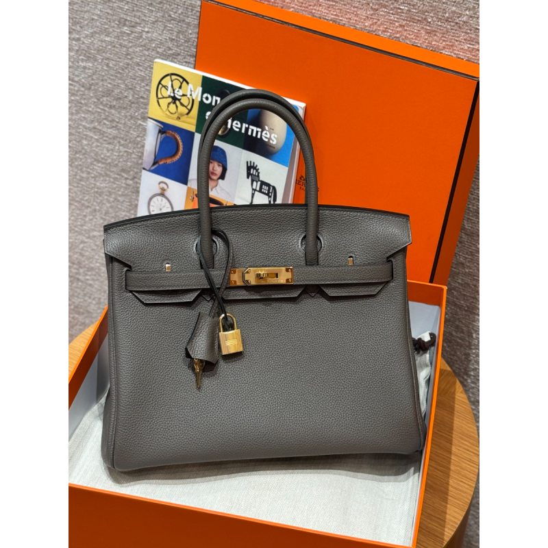 Hermes Birkin 25 / Birkin 30  in Togo Leather-Etain 