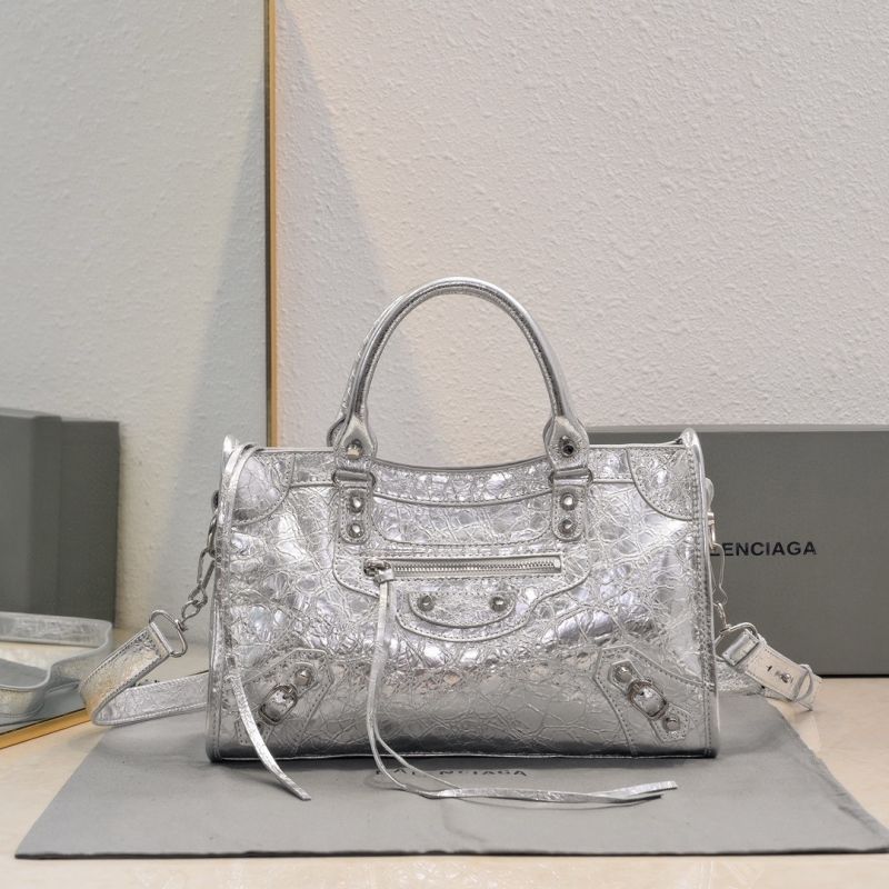 Balenciaga Le City kleine Tasche-Silver