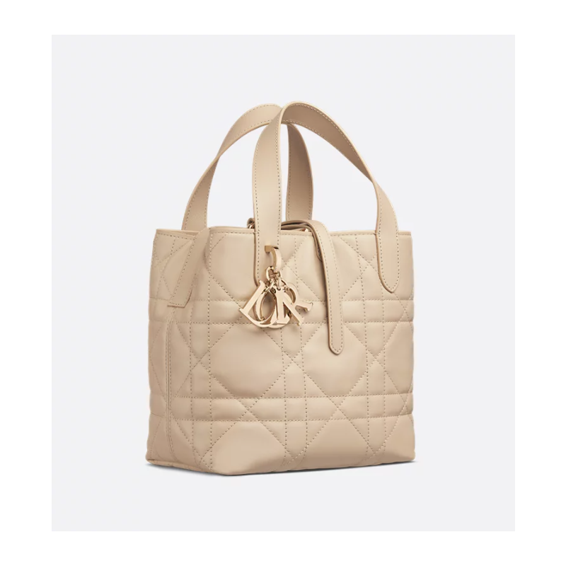 Small Dior Toujours Vertical Tote Bag-Powder beige